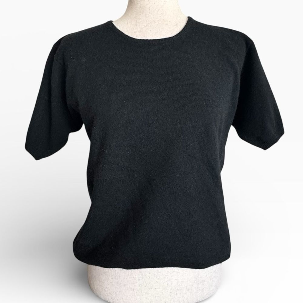 Vintage Black Short Sleeve Cashmere Sweater